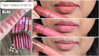 The VIRAL Etude House Fixing Lip Tints Swatches amp Review NC40  INDIA [upl. by Gene]