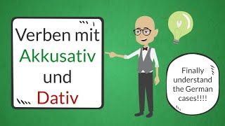 Deutsch lernen  Learn German A2  Verben im Akkusativ und Dativ  The German cases in under 8 min [upl. by Hellah]