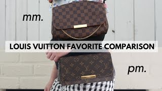 LOUIS VUITTON FAVORITE MM VS PM COMPARISON [upl. by Atinar299]