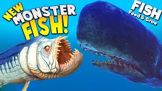 NEW GIANT MONSTER FISH vs GIANT WHALE  Feed and Grow Fish Gameplay [upl. by Paymar494]