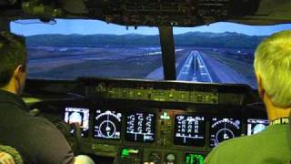 MD11 Cockpit Approach and Landing Anchorage [upl. by Adaynek]