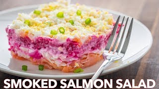 Smoked Salmon Layered Salad Recipe [upl. by Haseena566]