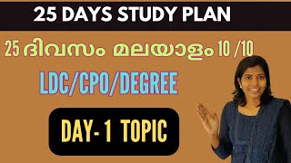 DAY1 25Days മലയാളം റിവിഷൻ മലയാളംMockTest 2024ldc 2024CPO 2024Degreelevel keralapscmalayalam [upl. by Rena]