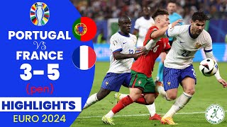 Portugal vs France  35 penalty Highlights  Euro 2024 Quarterfinal [upl. by Krissy]