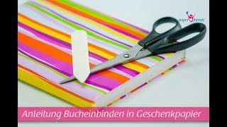 Buch mit Geschenkpapier einbinden [upl. by Atteragram]