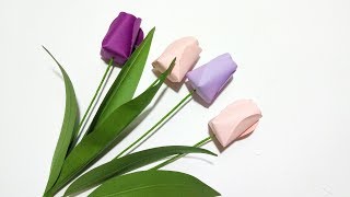 Como hacer flores de papel Tulipanes Super faciles y rapidas  DIY Manualidades 103 [upl. by Amara]