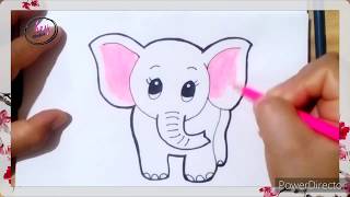 Cómo dibujar un elefante paso a paso  How to draw an elefant [upl. by Akino]