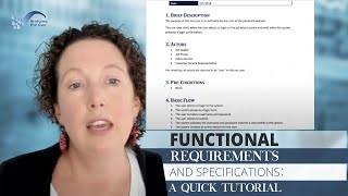 Functional Requirements and Specifications A Quick Tutorial [upl. by Pufahl314]