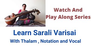 Learn Sarali Varisai 19Carnatic basic lessons with talam  Learn the best techniques to play veena [upl. by Graeme884]