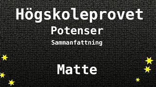 Högskoleprovet Potenser Sammanfattning  Matte Kvantitativa KVA NOG XYZ [upl. by Clem]