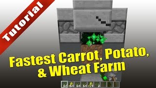 Minecraft Fastest Carrot Potato amp Wheat Nano Farm  Tutorial [upl. by Fennessy]