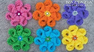 HOW to CROCHET BELL PETAL FLOWER  DIY Tutorial for Flowers Flor Flores [upl. by Sallee]