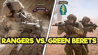 US ARMY RANGERS VS SPECIAL FORCES GREEN BERETS [upl. by Hamrnand]