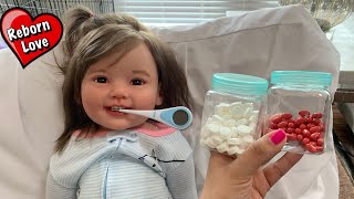 Reborn toddler Sick Routine and DIY Doll Medicine [upl. by Fradin]