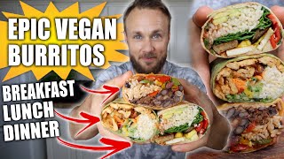 3 HIGH PROTEIN VEGAN BURRITOS  EASY RECIPES 🌱🌯🔥 [upl. by Rickert]