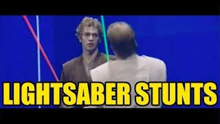 Star Wars Episode III Lightsaber Stunts [upl. by Kciredec]