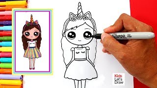 Aprende a Dibujar una CHICA UNICORNIO Kawaii [upl. by Giffy]