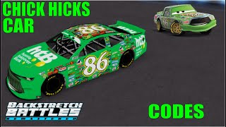 Chick Hicks Car Code Roblox Backstretch Battles [upl. by Archer]