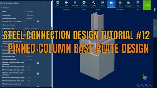 Steel column base plate design in Ram Connection Tutorial [upl. by Domini]