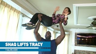 Shaq lifts Tracy Humphries in his Atlanta home [upl. by Edrea463]