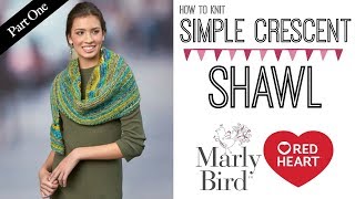 How to Knit Simple Crescent Shawl [upl. by Nidorf]