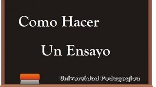 TUTORIAL  ¿Como hacer un Ensayo [upl. by Cummine]