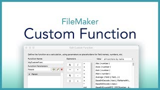 FileMaker Custom Function [upl. by Capello]