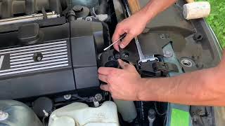 BMW E36 coolant reservoir expansion tank replacement [upl. by Ha559]