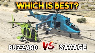 GTA 5 ONLINE  BUZZARD VS SAVAGE WHICH IS BEST [upl. by Atiuqahs]