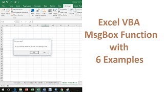 Excel VBA MsgBox Function  6 Examples of How to Use it [upl. by Roxanna]