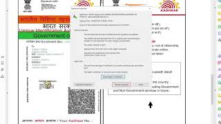 TUTORIAL How to verify validate digital signature on eAadhaar [upl. by Yelsnya]