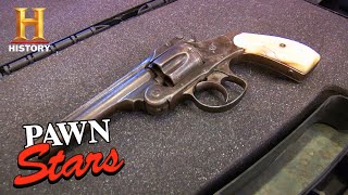 Pawn Stars WILD WILD MONEY for OUTLAWED Smith amp Wesson Pistol Season 6  History [upl. by Adnilemre117]