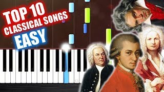 TOP 10 Classical Songs  EASY Piano Tutorials by PlutaX [upl. by Ahsieym666]