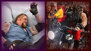 Kane Chokeslams The Undertaker Through The Ring amp Rides His Motorcycle 81400 [upl. by Yorel179]