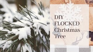 DIY Flocked Christmas Tree Tutorial ♡ MissJustinaMarie [upl. by Mitzl]