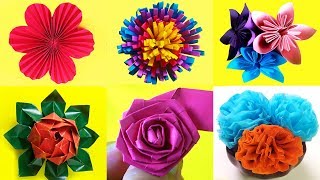 10 FLORES DE PAPEL CÓMO HACER DIFERENTES FLORES MUY FÁCILMANUALIDADES DE PAPEL  Ideas Fantásticas [upl. by Laband]