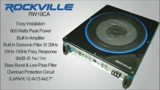 Rockville  RW10CA  10quot Slim PoweredActive Sealed Car Subwoofer  800 Watts Peak Power  Overview [upl. by Vanya506]