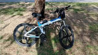 ANCHEER Electric Folding Mountain Bike Review 250W [upl. by Tamberg]