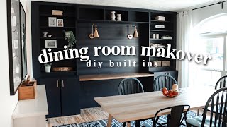 EXTREME DINING ROOM MAKEOVER  DIY Built Ins  Desk [upl. by Jentoft]