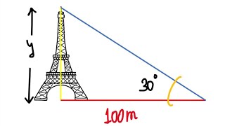 CALCULAR LA ALTURA DE UNA TORRE Problema de trigonometría [upl. by Niarb866]