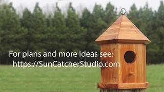 Bird House Plans to Make a Gazebo 6sided Hexagon Nesting Box [upl. by Litta]