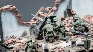 37cm PaK 3536 destroyed house diorama Tamiya 135 scale model [upl. by Saul878]