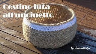 cestino iuta alluncinetto tutorial video 2 [upl. by Yacano883]