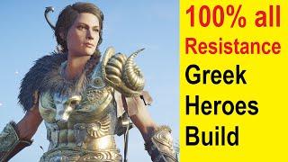 Assassins Creed Odyssey  100 All Resistance  Best Greek Heroes Build almost invincible Warrior [upl. by Asiuqram]