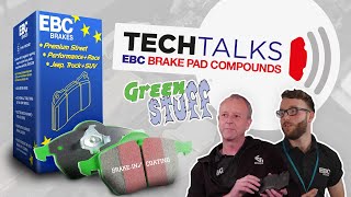 Greenstuff Pads  Tech Talks – EBC Brakes Pad Compounds [upl. by Rundgren]