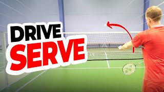 Badminton doubles serve  DRIVE serve technique [upl. by Slosberg]