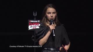 Dafne Keen on stunts and getting her own X23 spin off  Empire Awards 2018 Winners Room Interview [upl. by Earb876]