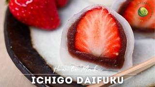 Strawberry Mochi Made Easy  Soft amp Chewy Ichigo Daifuku Recipe [upl. by Haelem]