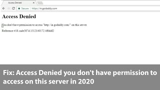 Fix Access Denied you dont have permission to access on this server [upl. by Arval597]