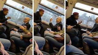 Argument Erupts On Packed Train [upl. by Ayoj]